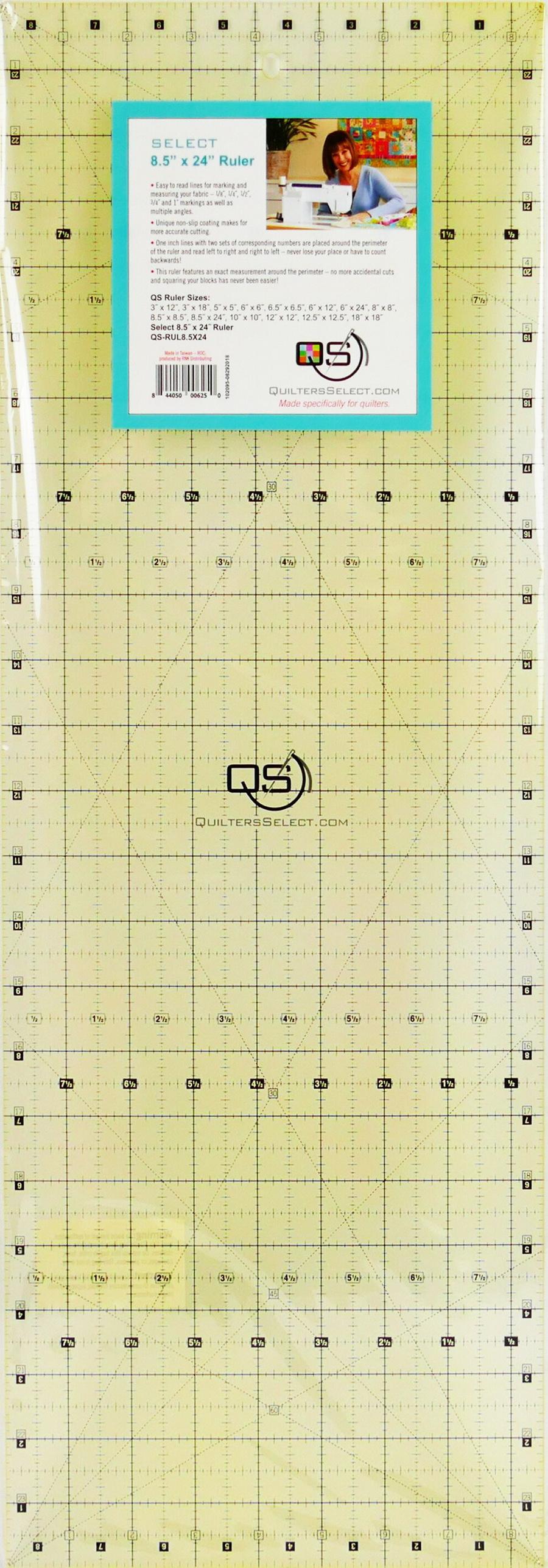 Quilters Select 8.5" x 24" Non-Slip Ruler