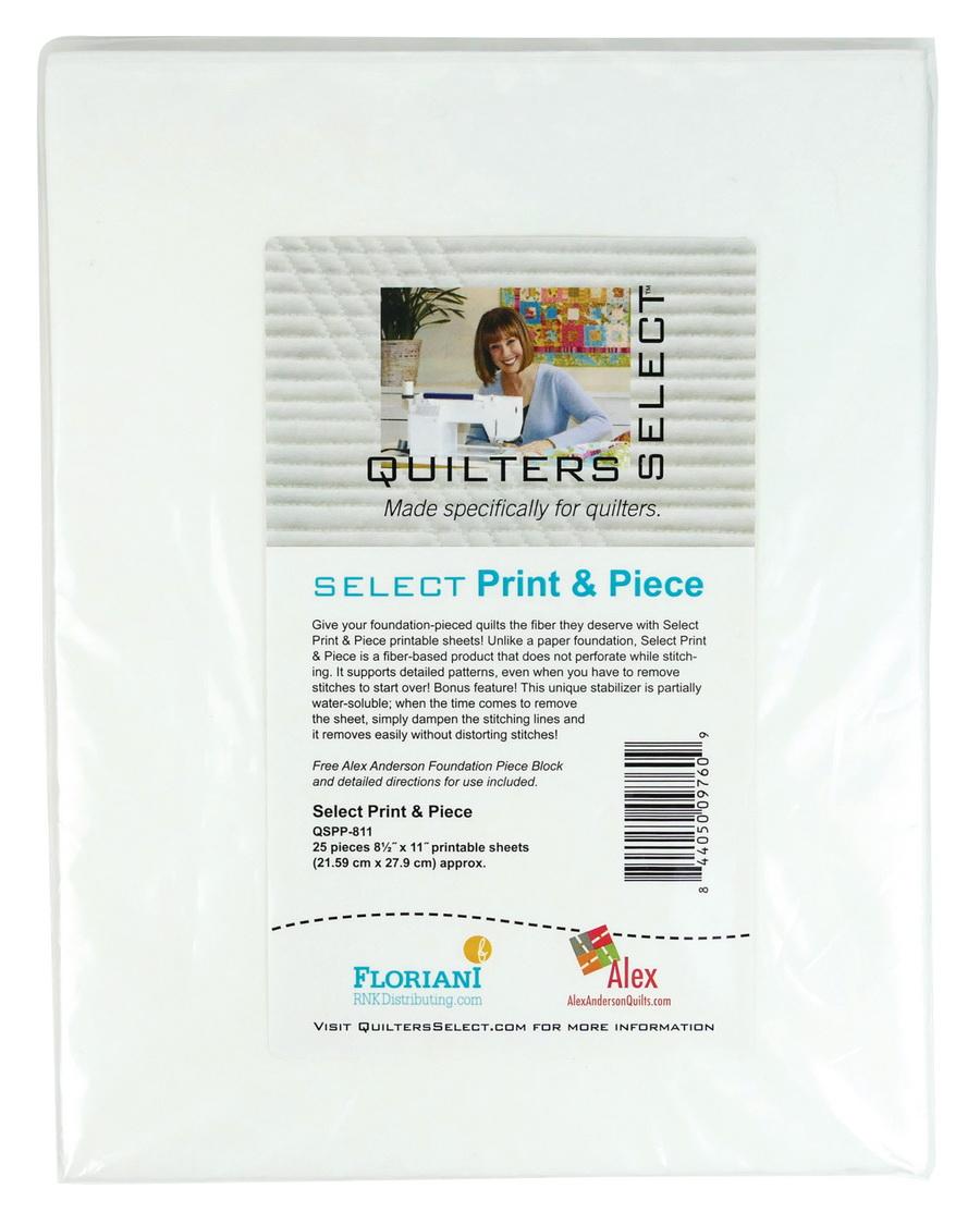 Quilters Select Print & Piece - 25 Sheets - 8.5" x 11"