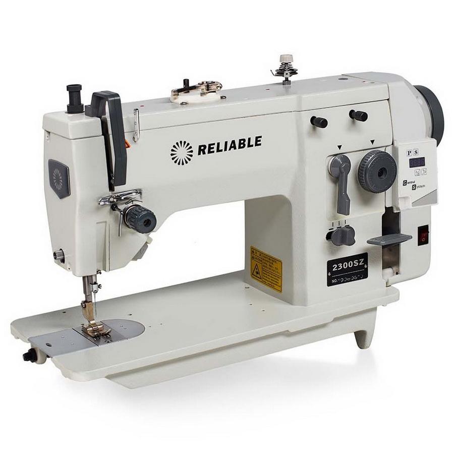Reliable 2300SZ Professional Zig-Zag Industrial Sewing Machine with Direct Drive Servo Motor,  Assembled Table and Uberlight 3100TL Light Lamp