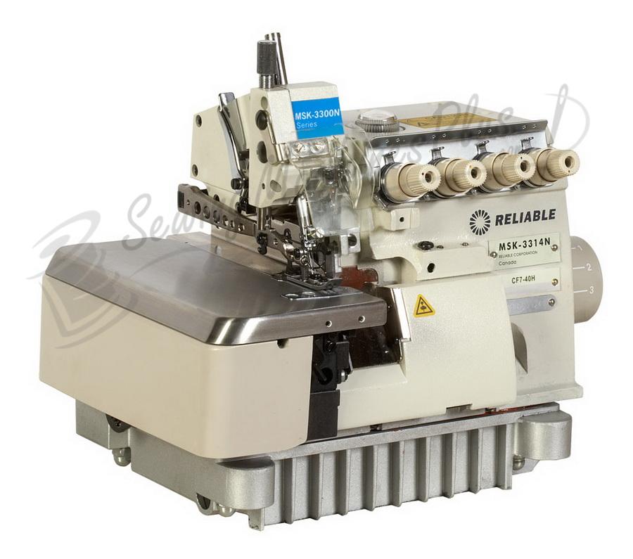 Reliable MSK-3314N-CF7-40H 3 / 4 Thread High Speed Serger, Fully Submerged Table & FREE Lamp