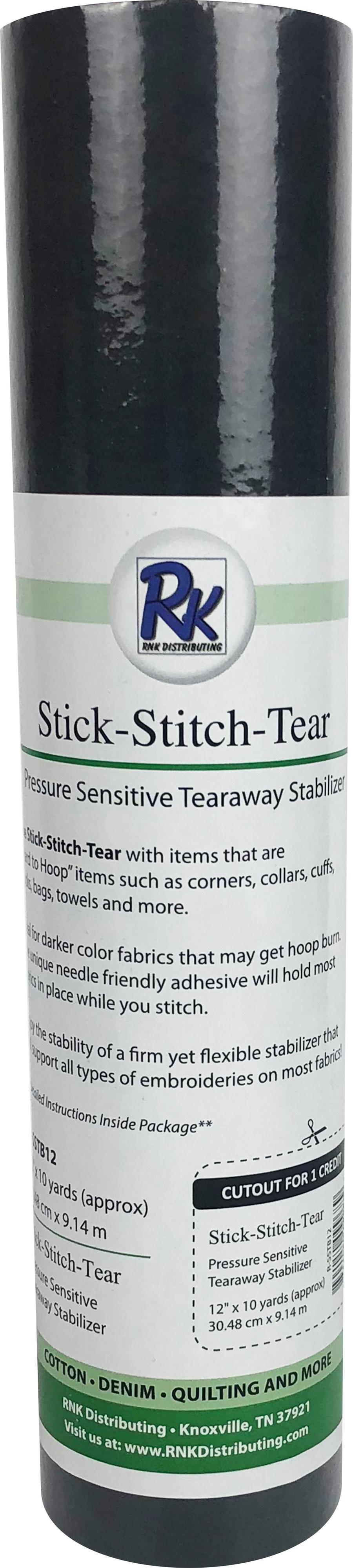 RNK Distributing Stick-Stitch-Tear Stabilzer (BLACK)
