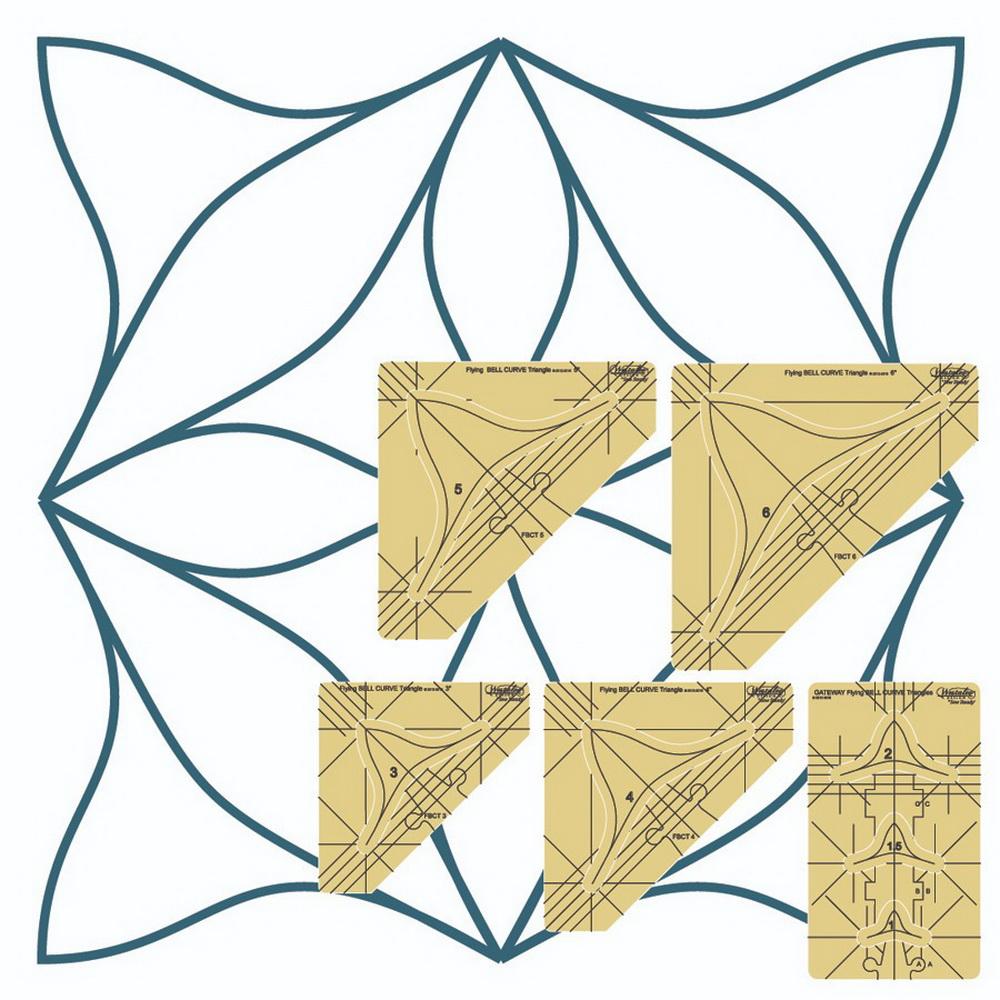 Westalee Design Flying Bell Curve Triangle Templates London Collection (Curve Complete Template Set)