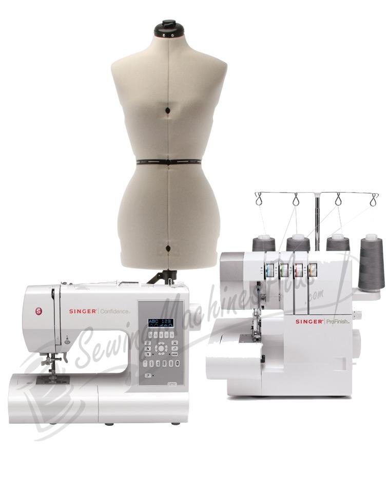 Singer 7470 & 14CG754 Serger with Dress Form Combo