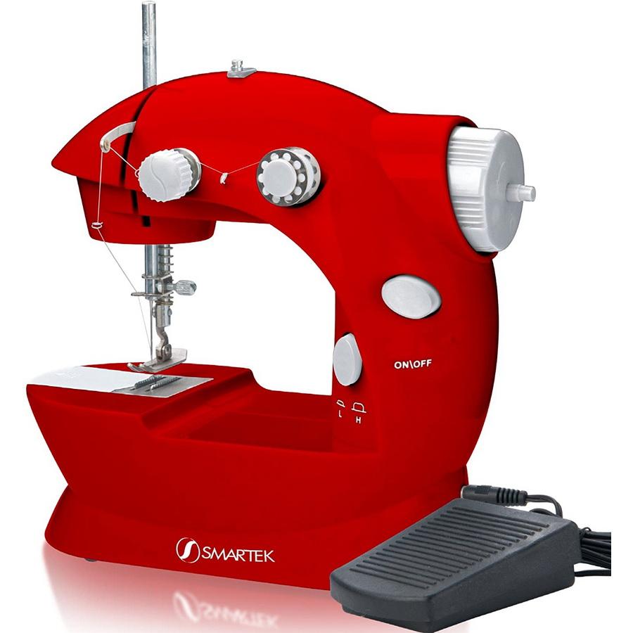 Red Mini Sewing Machine w/ Foot Pedal