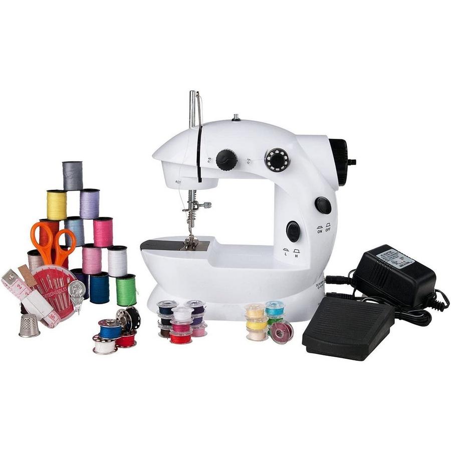 Sunbeam Mini Portable Sewing Machine with Sewing Kit, Foot Pedal & AC Adapter