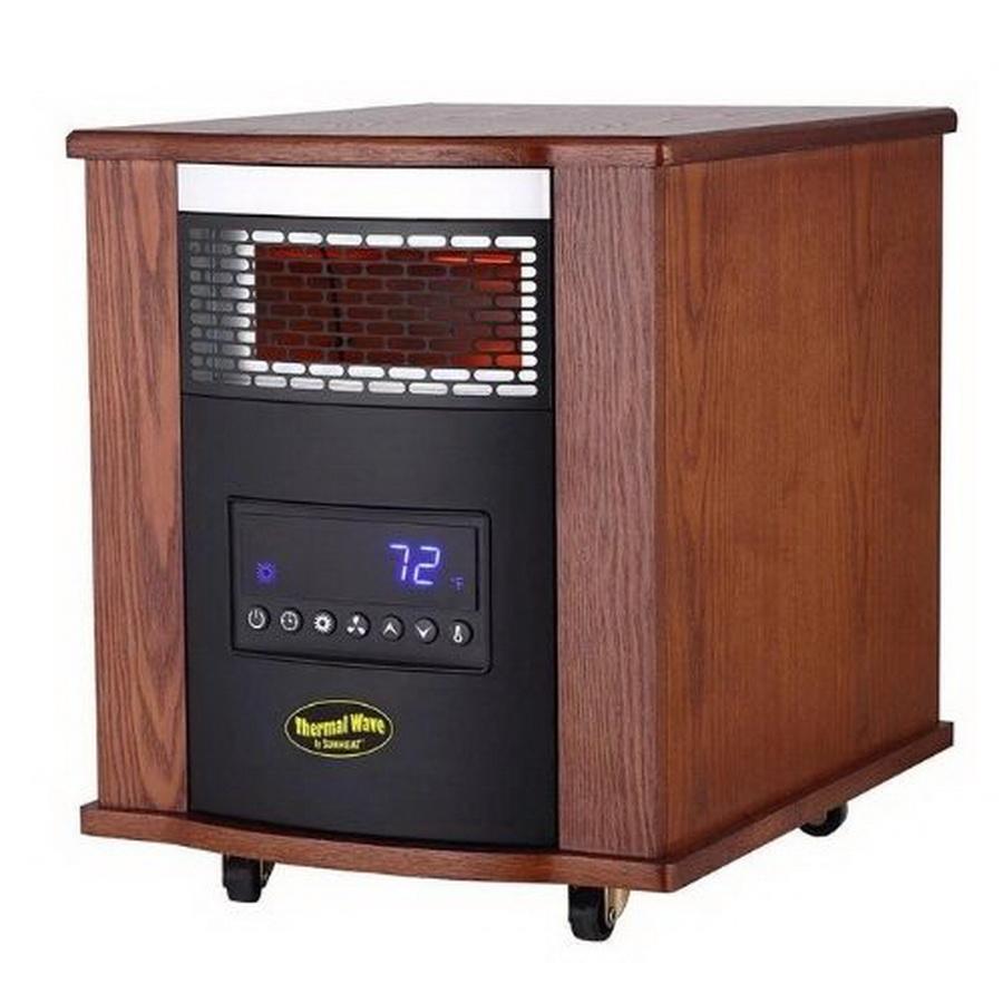 Thermal Wave by SUNHEAT TW1500-UV Air Purifying Infrared Heater with Remote Control - Modern Oak