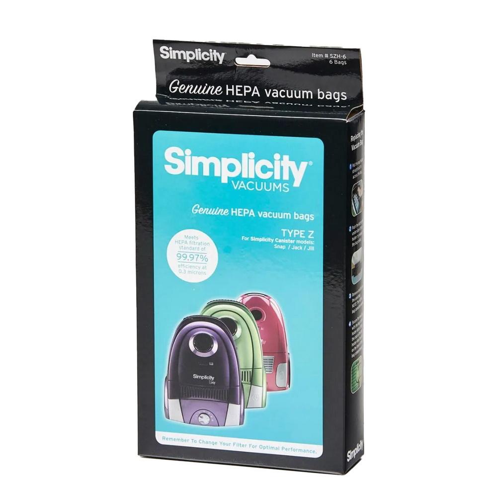 Simplicity Compact Type Z HEPA Media Bags For Compact Canisters 6pk