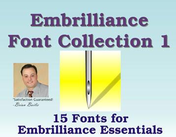 Embrilliance Font Collection 1 Embroidery Software (BB-FNT01)