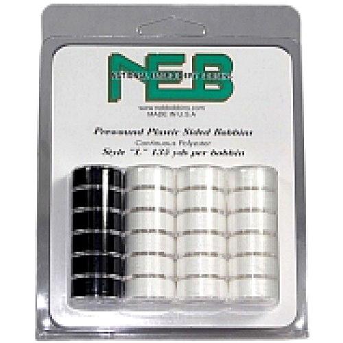 NEB Pre-wound Plastic Bobbins 24 pk - 18 White 6 Black