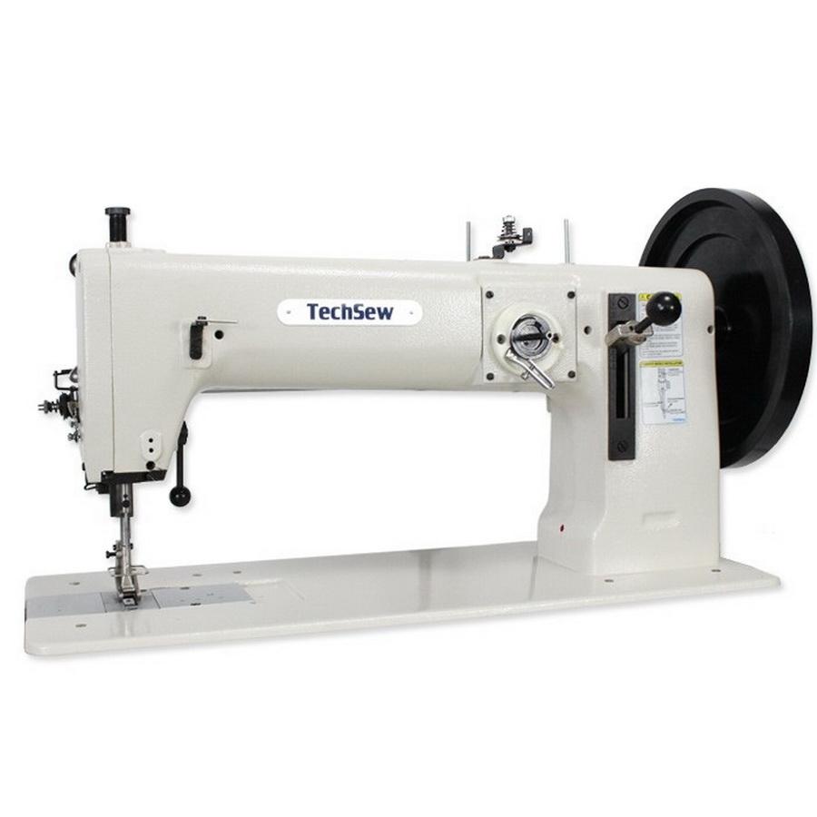 Techsew 5200 Flatbed Heavy Duty Compound Feed Industrial Sewing Machine with Assembled Table and Motor