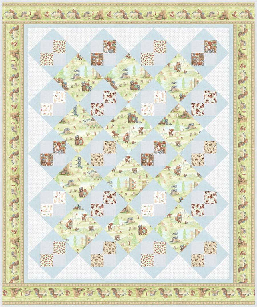Timeless Treasures Camp Cricket Nap Time Quilt Fabric Kit by Denise Russell