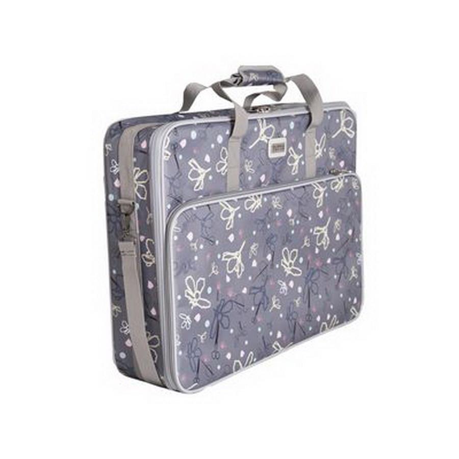 Tutto Large 26 inch Embroidery Module Bag Silver with Daisies