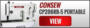 Consew CP206RL Portable Walking Foot Machine w/ drop-feed & reverse stitch