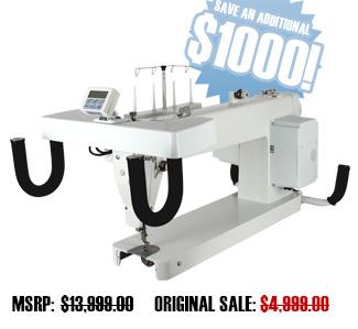 Save an additional $1000 on a brand new King Quilter 18x8 Long Arm Quilting Machine