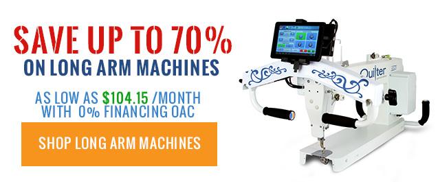 Save up to 70% on Long Arm Machines