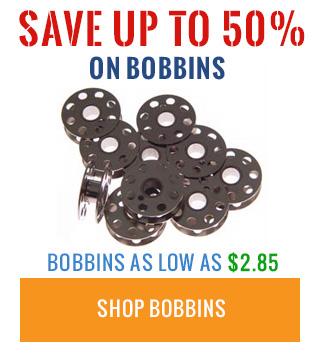 Save up to 50% on bobbins