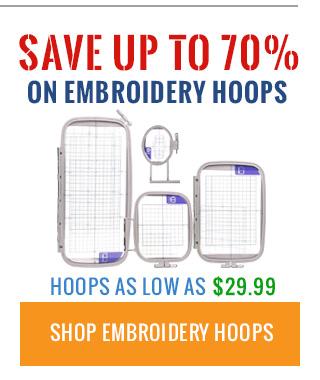 Save up to 70% on Embroidery Hoops