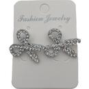 Amanda Jayne Large Crystal Studded Scissors Earrings (Silver)