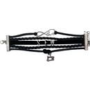 Amanda Jayne Love Sew & Machine Charm Bracelet w/Leather Strap (Black)