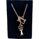 Amanda Jayne Jewelry 20 in Scissors & Sewing Machine Necklace, Rose Gold