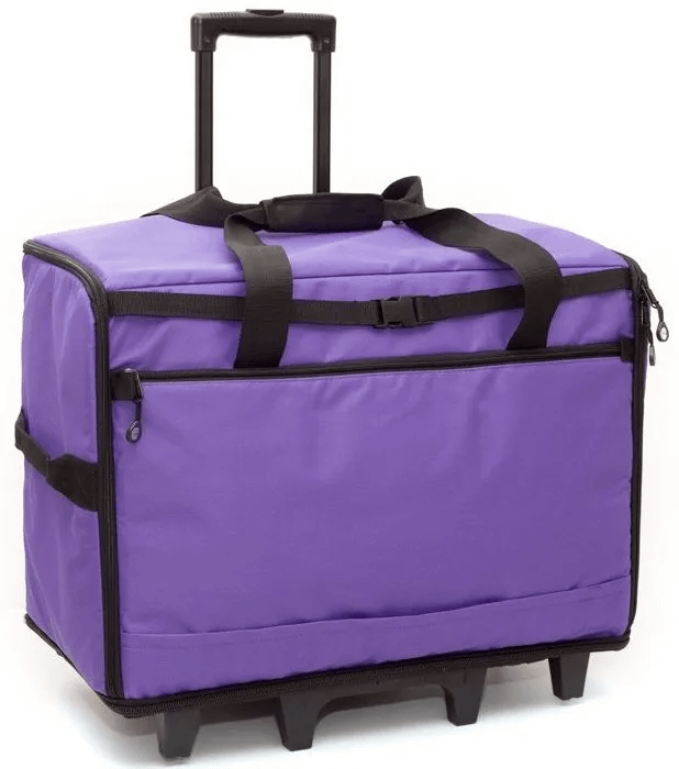 bluefig purple 23in wheel sewing machine carrier