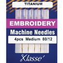 Klasse Titanium Embroidery Needles Size 80/12 (AA5108.T)