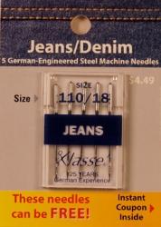 Jean & Denim Machine Needles-Size 18/110 5/Pkg
