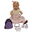 Back to School 18" Doll Accessories Set - Lavender