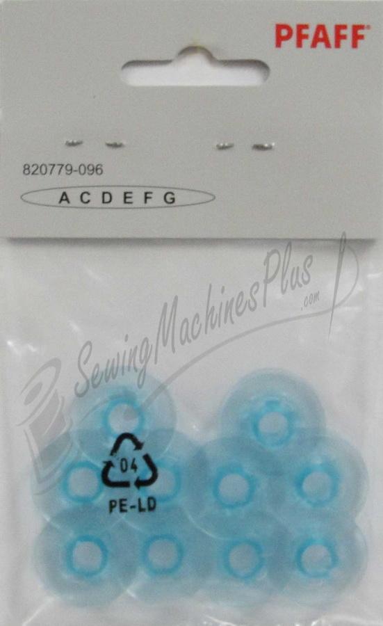 Pfaff Plastic Bobbins, 10-pack Blue Fits A,C,D,E,F,G, 820779096 -  7393033034894