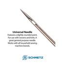 Schmetz Universal Asst. Needles  70/10, 80/12, 90/14 10pk