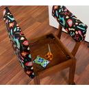 Arrow Sewing Chair Black Riley Blake fabric on Oak 7000B