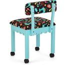 Arrow Wooden Sewing Chair - Blue - Black Notions Fabric 7019B