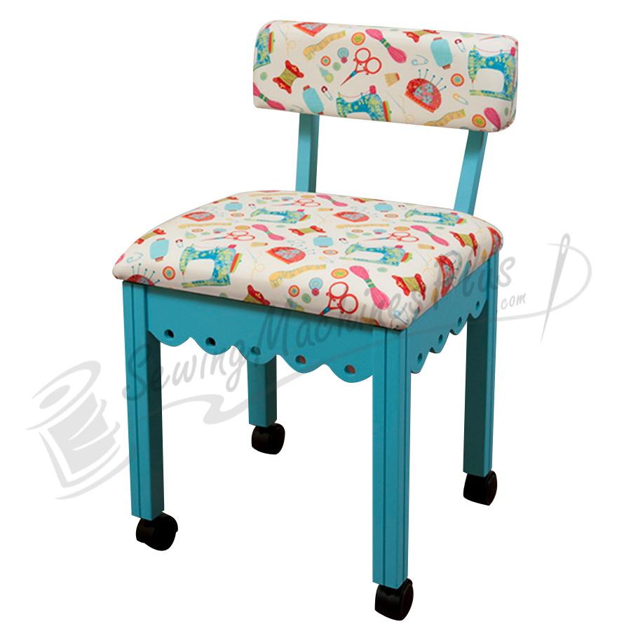 DISCONTINUED - Red Sewing Chair With White Riley Blake Sewing