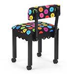 Arrow Sewing Chair with Button Fabric on Black 8013