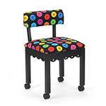 Arrow Sewing Chair with Button Fabric on Black 8013
