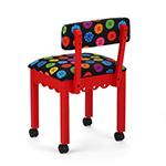 Arrow Sewing Chair with Button Fabric on Red 8016