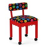 Arrow Sewing Chair with Button Fabric on Red 8016