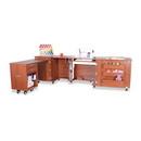 Kangaroo Sewing Furniture Aussie Studio and Dingo II TEAK Sewing Cabinets Set with Air Lift (AS-TEAK)