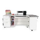Americana Luxury Sewing Sydney Cabinet with Electric Lift  (Ash White - Ships Assembled)