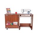 Arrow 105 Judy Sewing and Craft Table with Storage and Adjustable 3-Position Lift - Teak