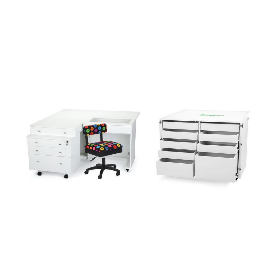 Elements by Horn Flat-pack Sewing Cabinet Package: Desk, Drawers, Storage +  Cutting Table