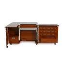 Kangaroo Sewing Furniture Wallaby II Studio Wallaby Air Lift and Dingo II Sewing Cabinet Set TEAK (WS-TEAK)