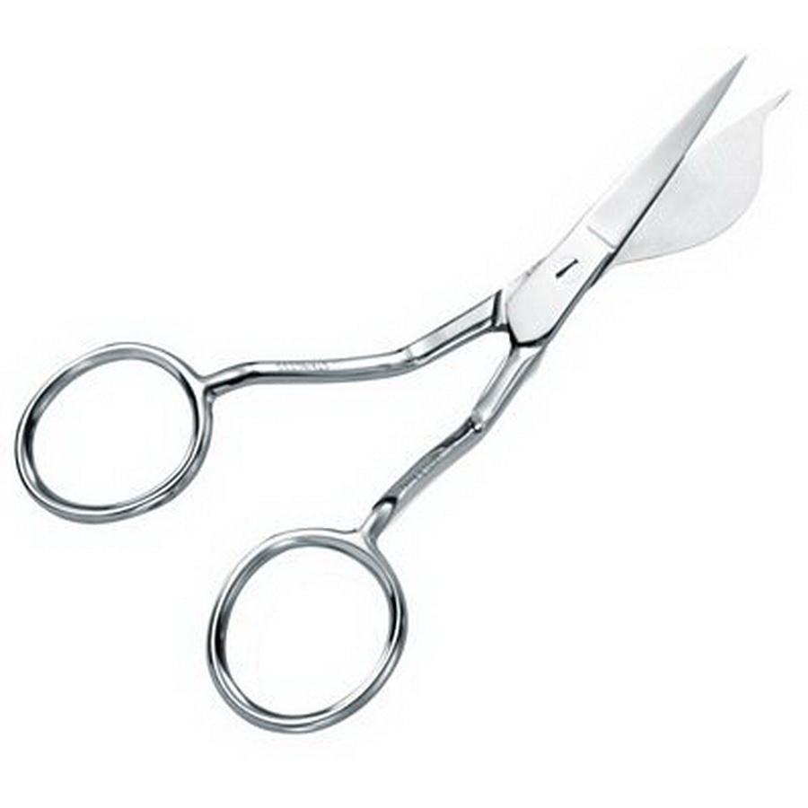 Gingher 6 Inch Duckbill Curved Scissors Close Trimming, Applique
