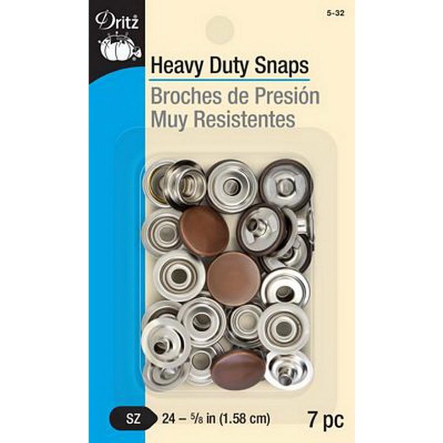 Brewer Sewing - Heavy Duty Snaps-Black 5/8in(1.6cm) 7ct. size 24
