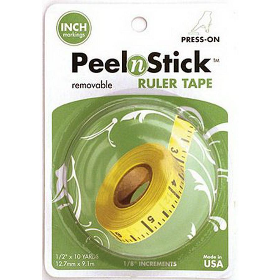 Peel n Stick Removable Ruler Tape 1/2''x10 yd- Yellow