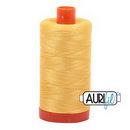 Aurifil Cotton Mako Thread 50wt 1300m Box of 6 PALE YELLOW