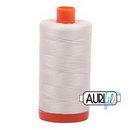 Aurifil Cotton Mako Thread 50wt 1300m Box of 6 SILVER WHITE