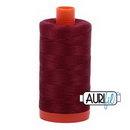 Aurifil Cotton Mako Thread 50wt 1300m Box of 6 DK CARMINE RED