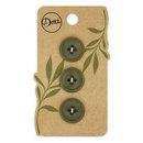 Recycled Paper Round 4hole Olive 18mm 3ct