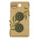 Recycled Paper Round 4hole Olive 23mm 2ct
